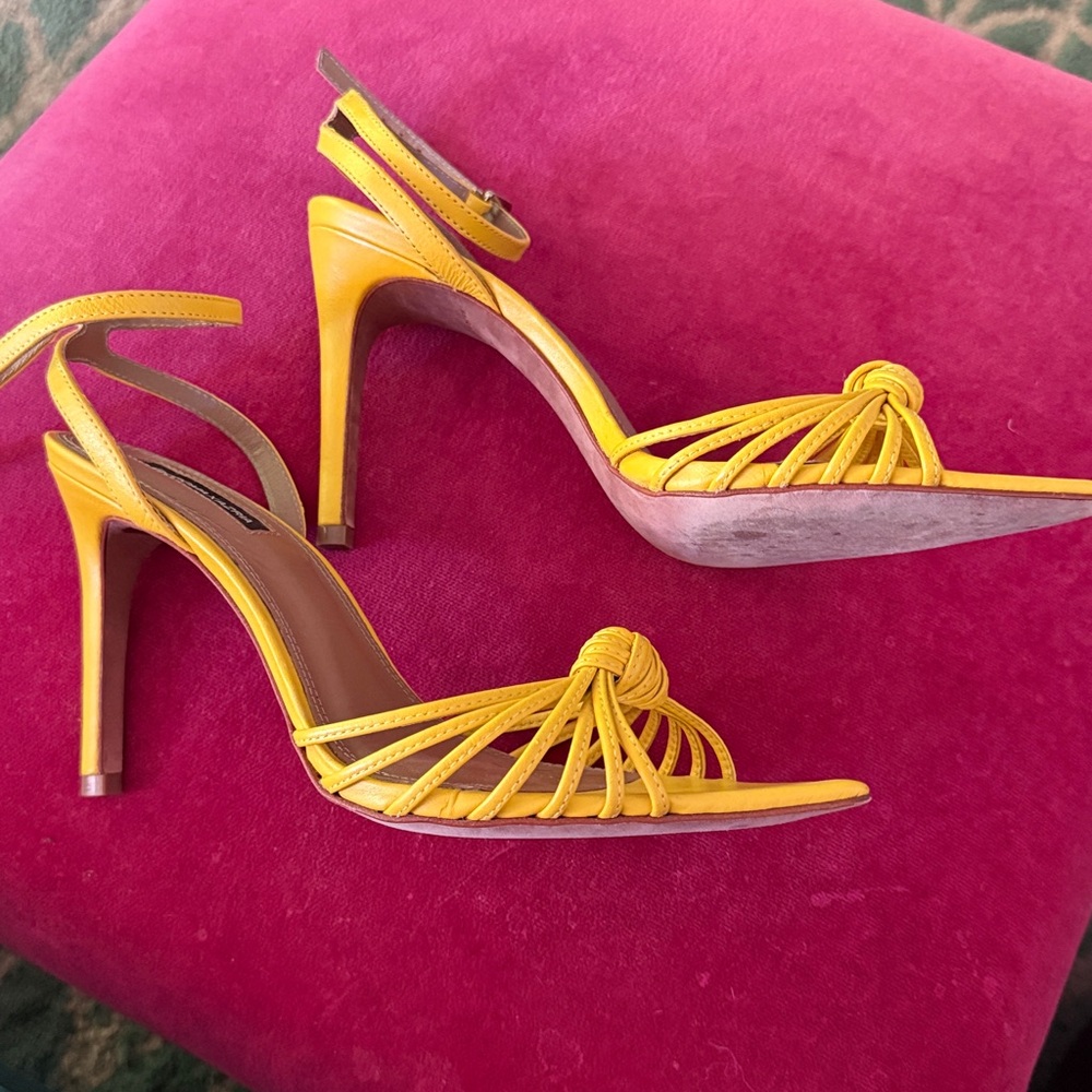 BCBGMaxAzria Yellow Strappy Sandals